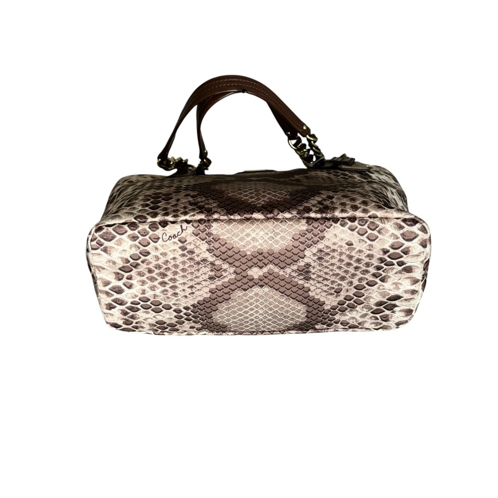 🆕 Coach Madison Tote Python Print Satin Leather Shoulder Bag - Picture 10 of 13